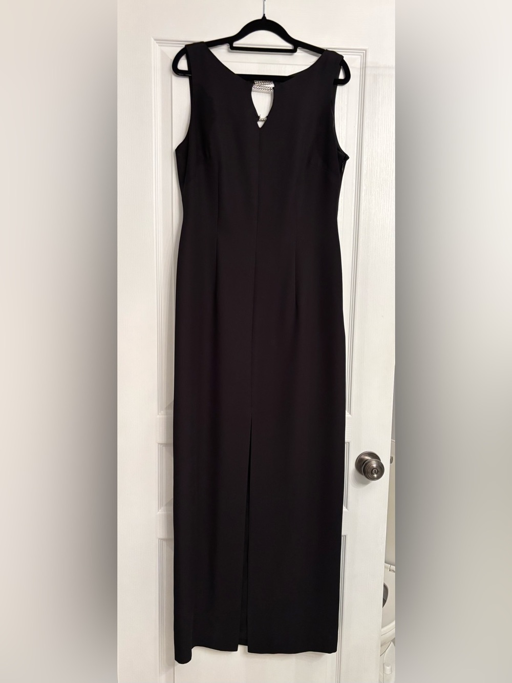 Liz Claiborne Black Formal Sleeveless Maxi Dress with Front Slit